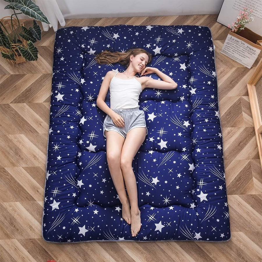 King Size Floor Futon Mattress Portable Camping Sleeping Pad with Pillow Top