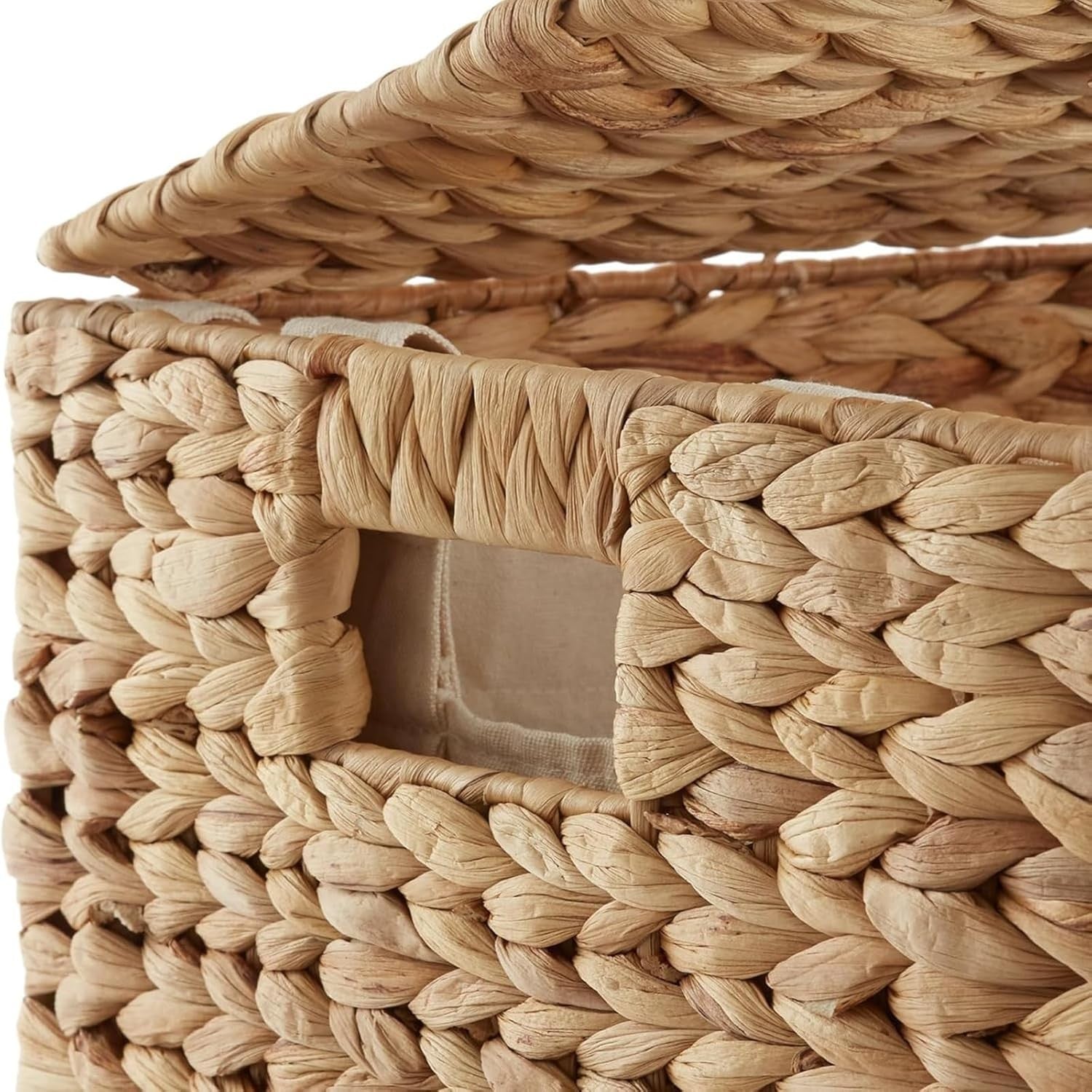 Extra Large Water Hyacinth Laundry Hamper with Lid & 2 Liners | 70cm Basket