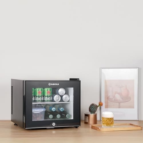 20L Mini Fridge Tabletop Cooler Frost Free Low Noise Glass Door