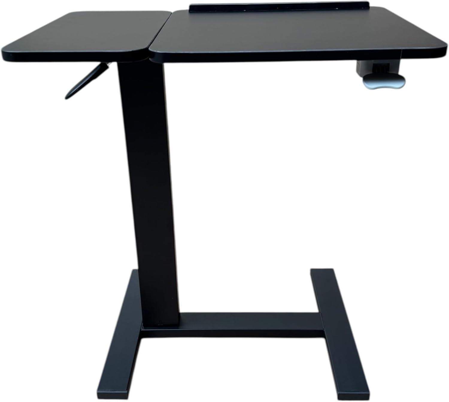 Black Rolling Laptop Desk Height Adjustable Overbed Table Pneumatic Lift
