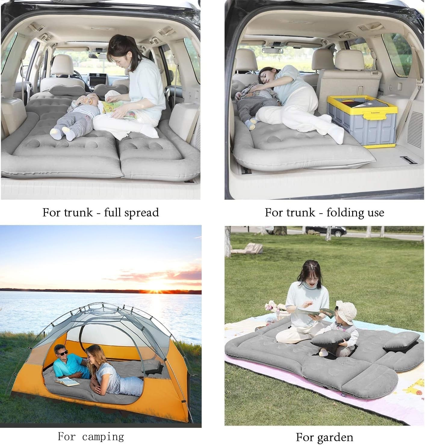 Luxury SUV Car Air Mattress Double Inflatable Camping Bed w Pump & Pillows