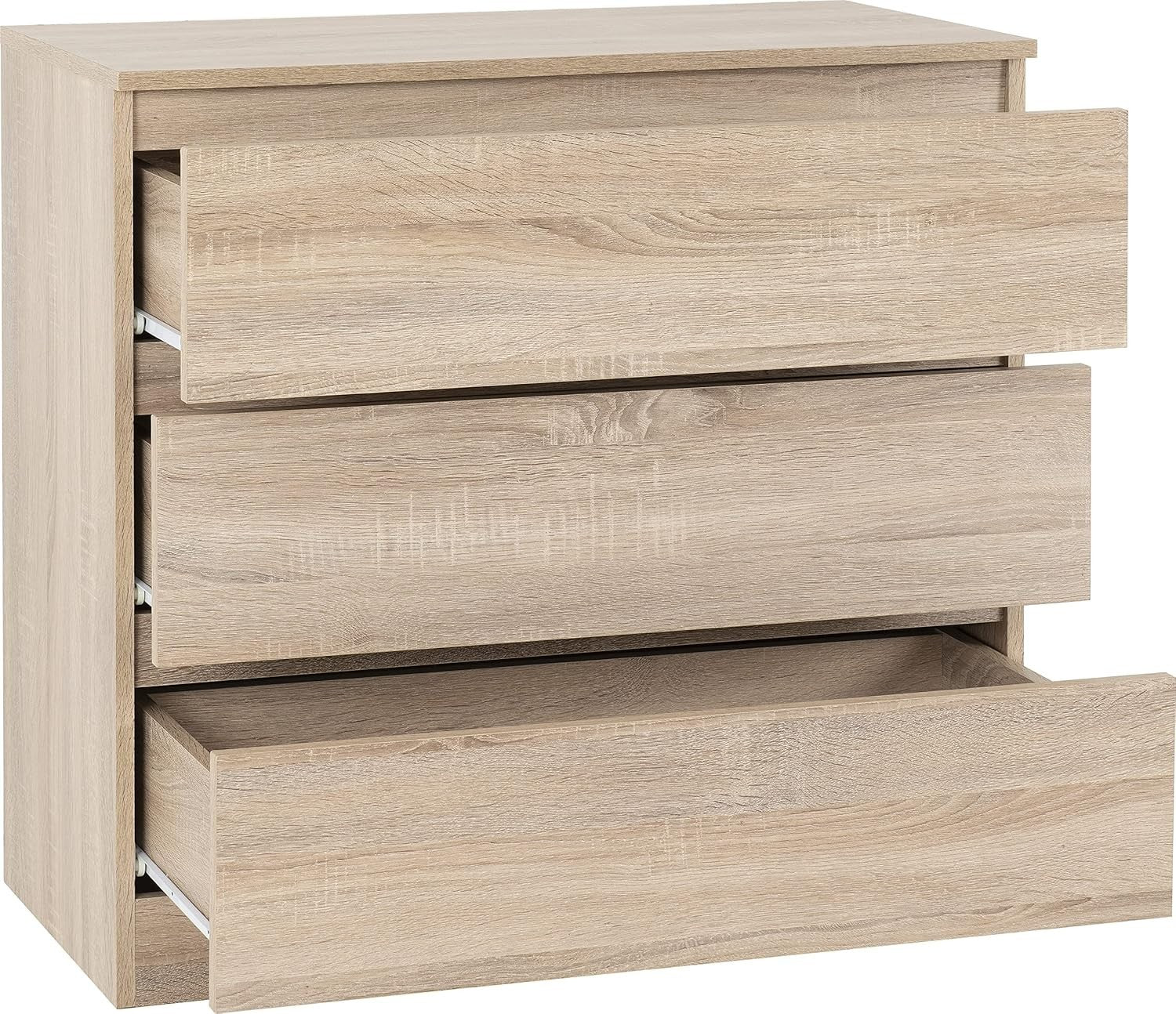 Sonoma Oak 3 Drawer Chest Storage Cabinet Wall Mount Bedroom Organizer