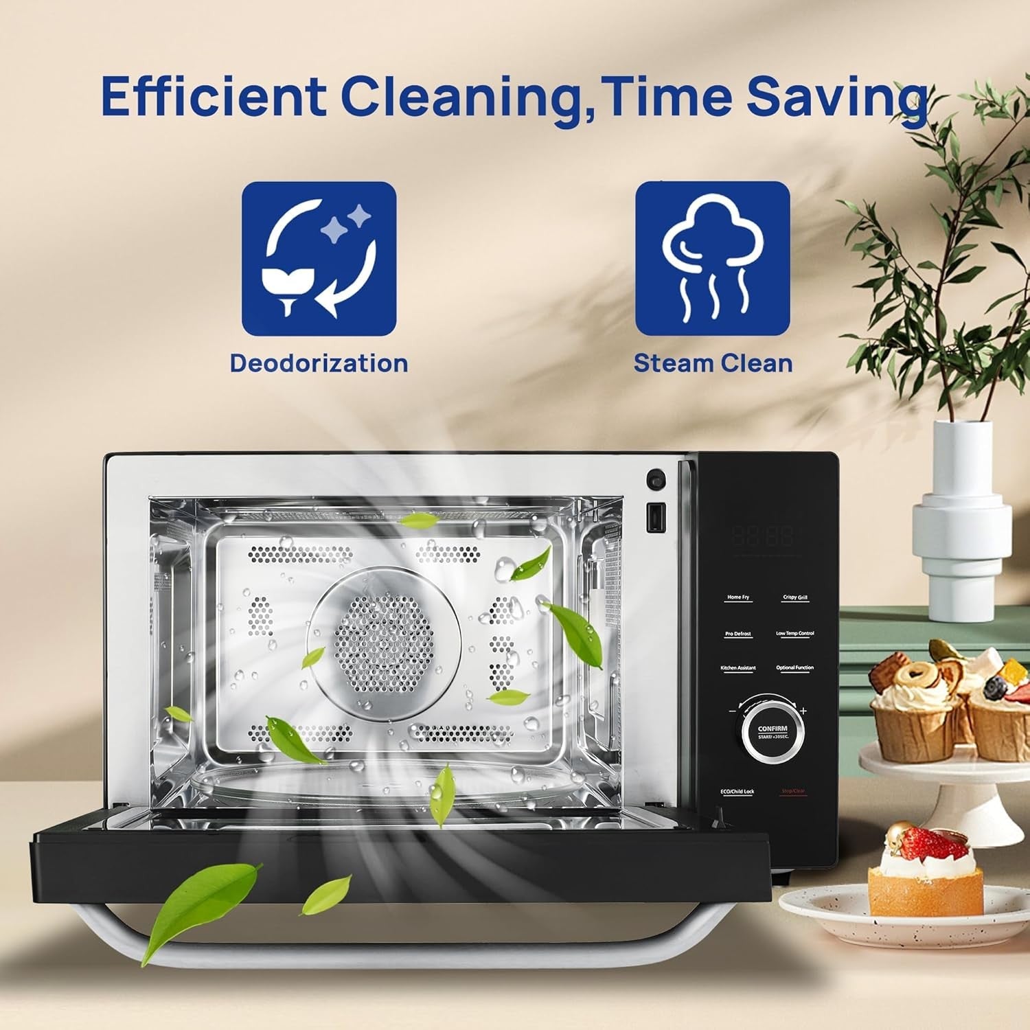 Smad 34L Combination Microwave Oven 1000W Microwave 2400W Grill/Convection