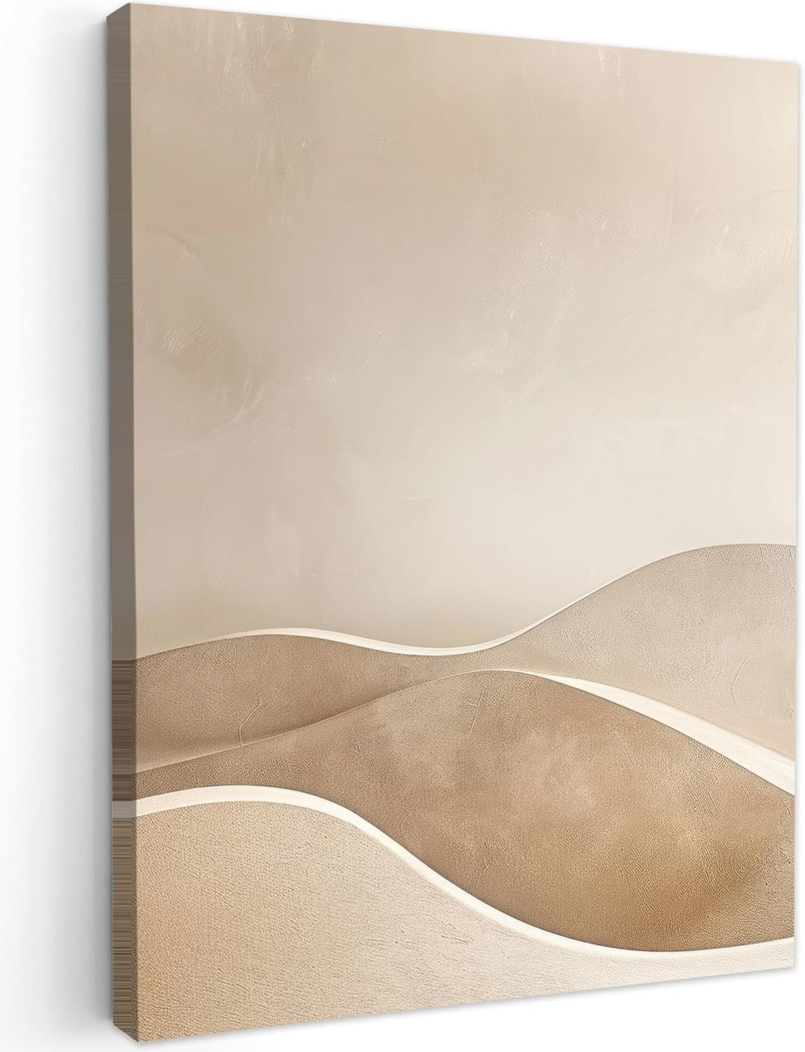 Large Framed Canvas Wall Art 50x70cm Beige Hills Abstract
