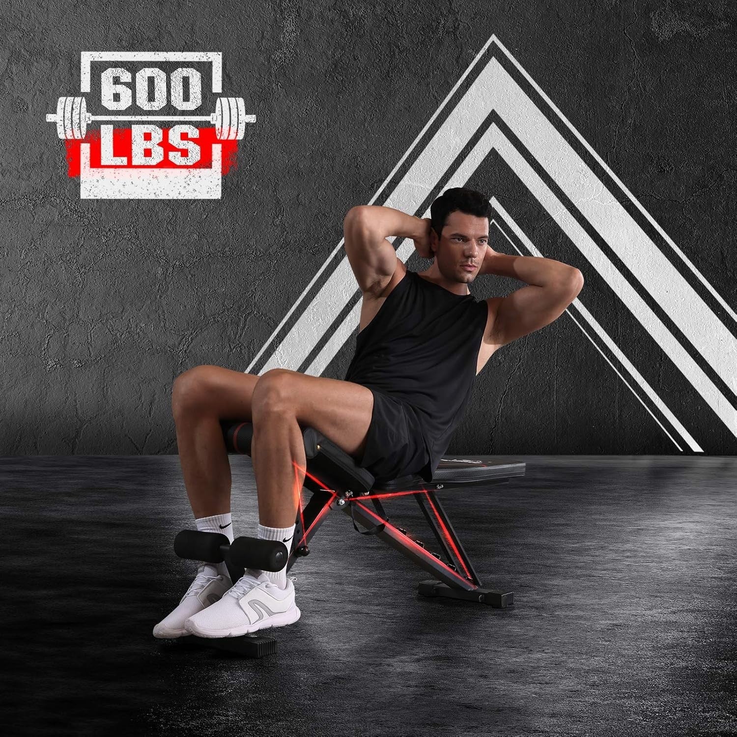 Adjustable Weight Bench Foldable 300kg Home Gym Full-Body Workout Fitness