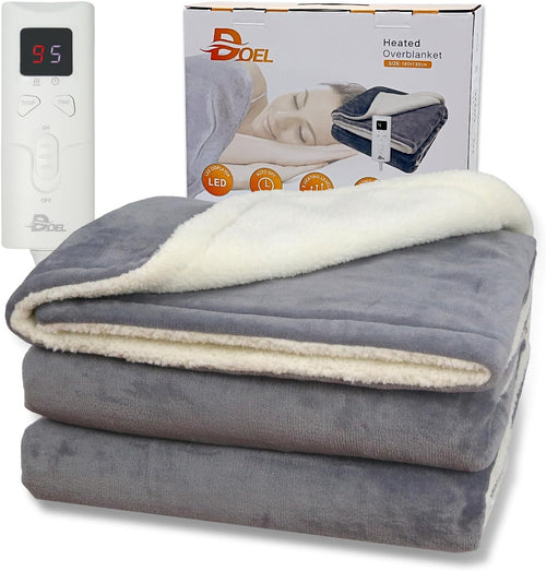 Electric Heated Throw Blanket 9 Heat Levels Auto Off Washable 180x130cm