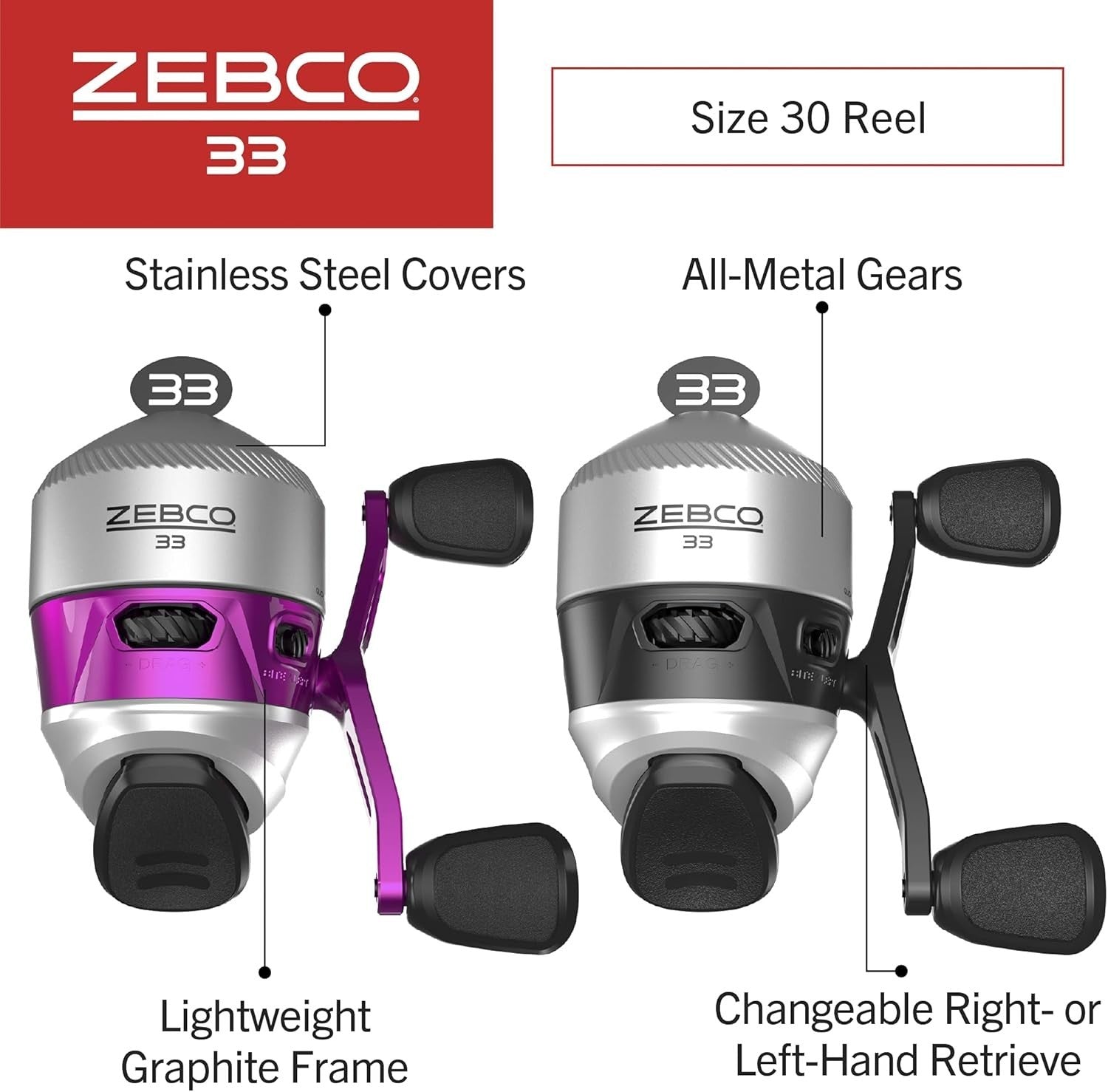 Zebco 33 Fishing Rod & Spincast Reel Combo | 5' Fiberglass Panfish Bass Trout