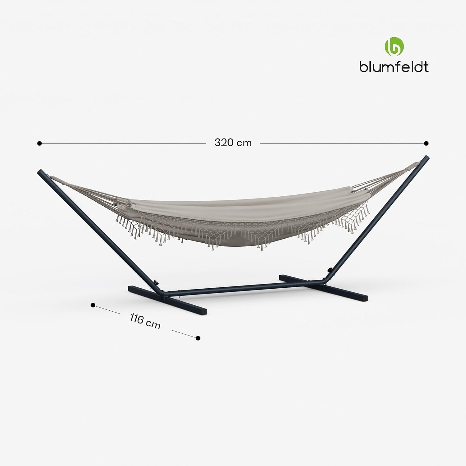 Blumfeldt SwayStation Hammock | Indoor & Outdoor 100kg Capacity | Cream 320cm
