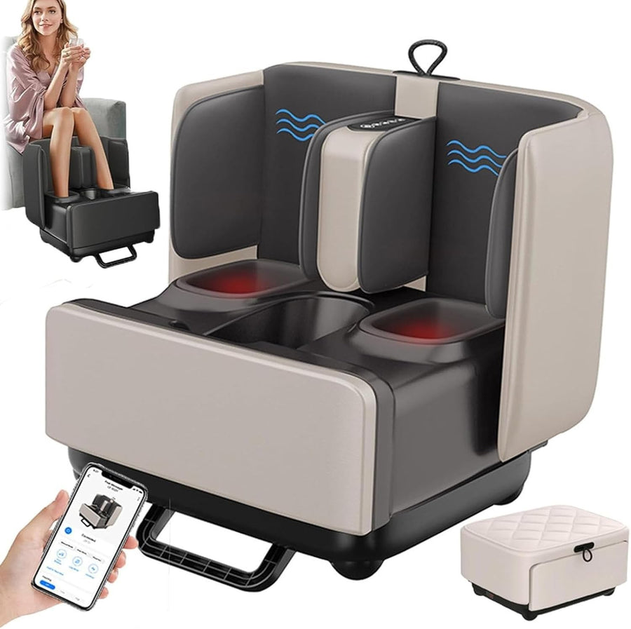 2-in-1 Foot & Calf Massager with Heat | Shiatsu, Kneading, App-Controlled