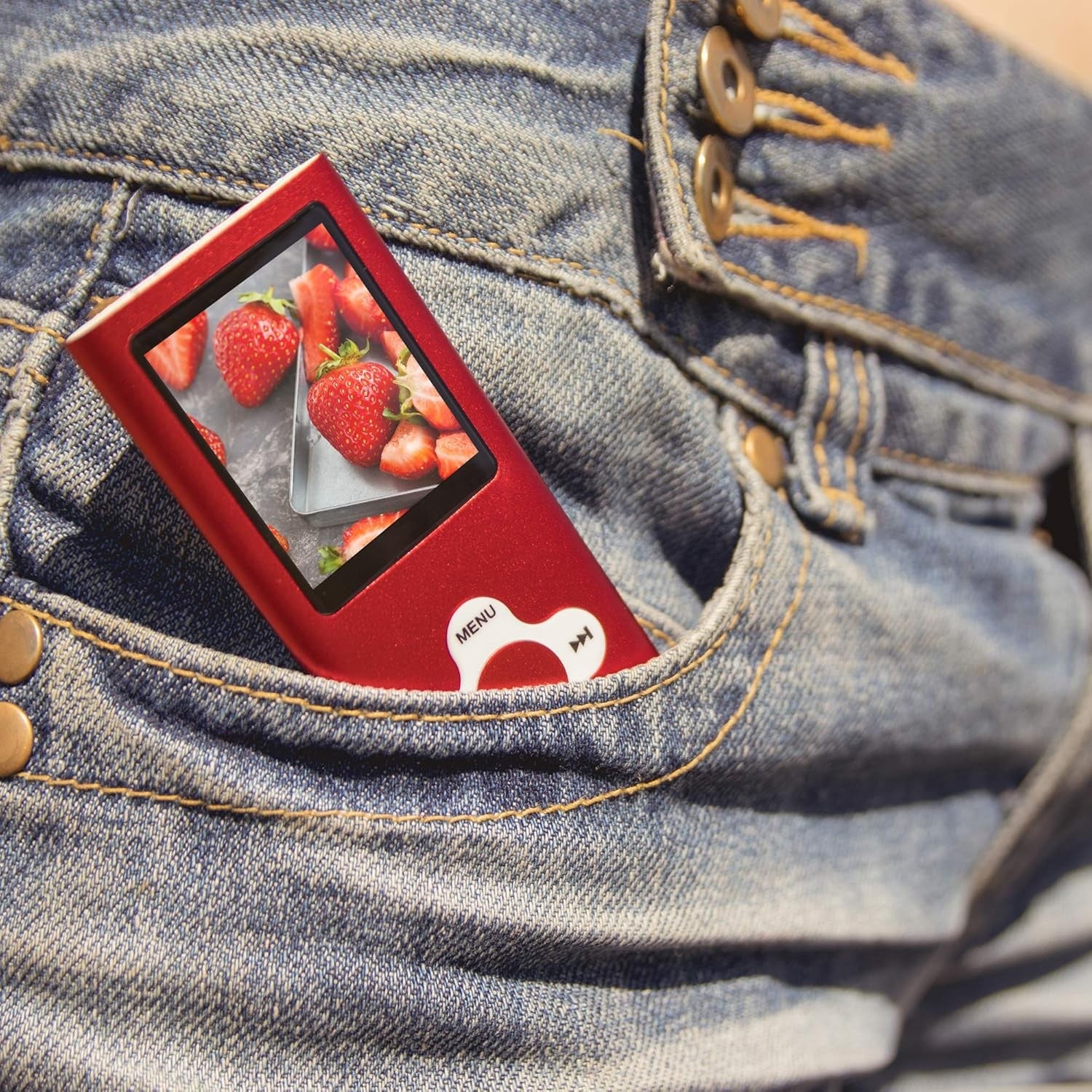 8GB MP3 Player Red FM Radio Voice Recorder 1.8" Screen