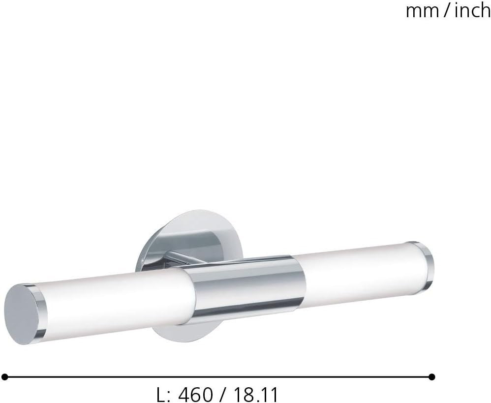Modern Chrome Bathroom Wall Light with Dual Opal Glass Shades – IP44 Rated