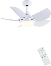 30" Ceiling Fan with Lights, 5 Blades, Remote, Dimmable LED