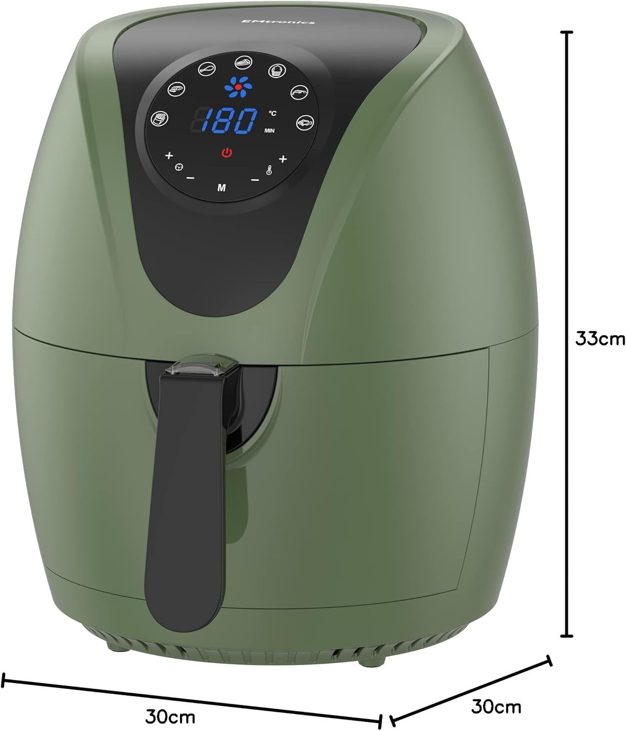 4.5L Digital Air Fryer | 1400W Oil-Free Cooking | 7 Presets | Sage Green
