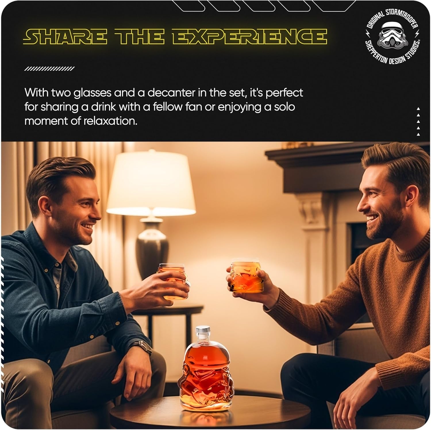 Stormtrooper Whiskey Decanter 750ml + 2 Glasses Set | Unique 3D Helmet Gift