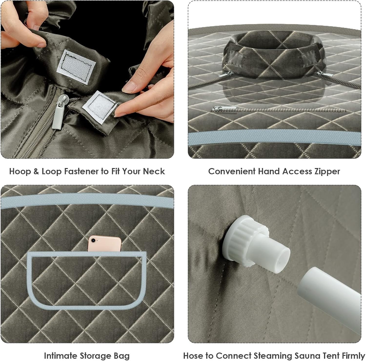 Portable Full Body Steam Sauna Tent – 3L Steamer, Chair, Remote, Grey