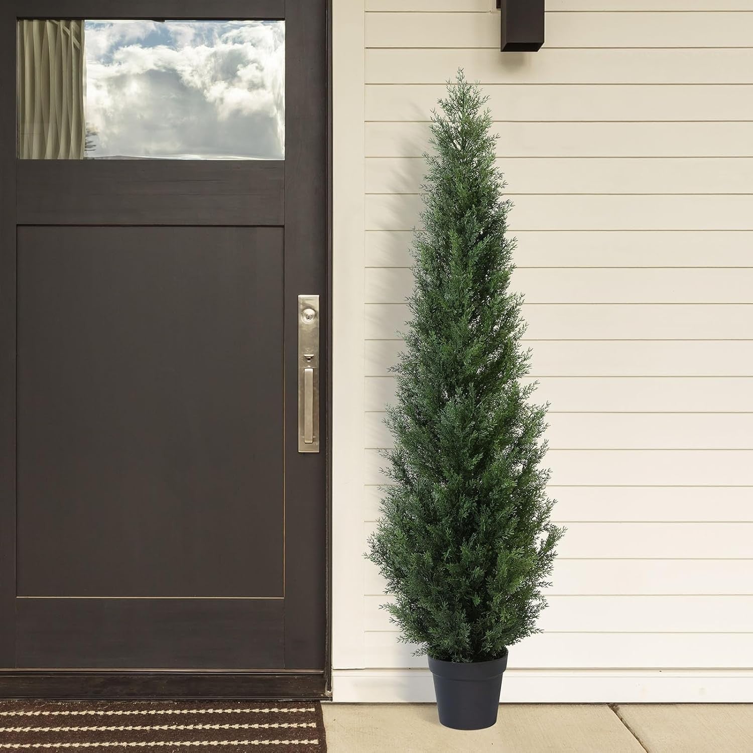 155cm Artificial Cedar Tree 2-Pack Outdoor Tall Fake Plants Porch Garden Decor