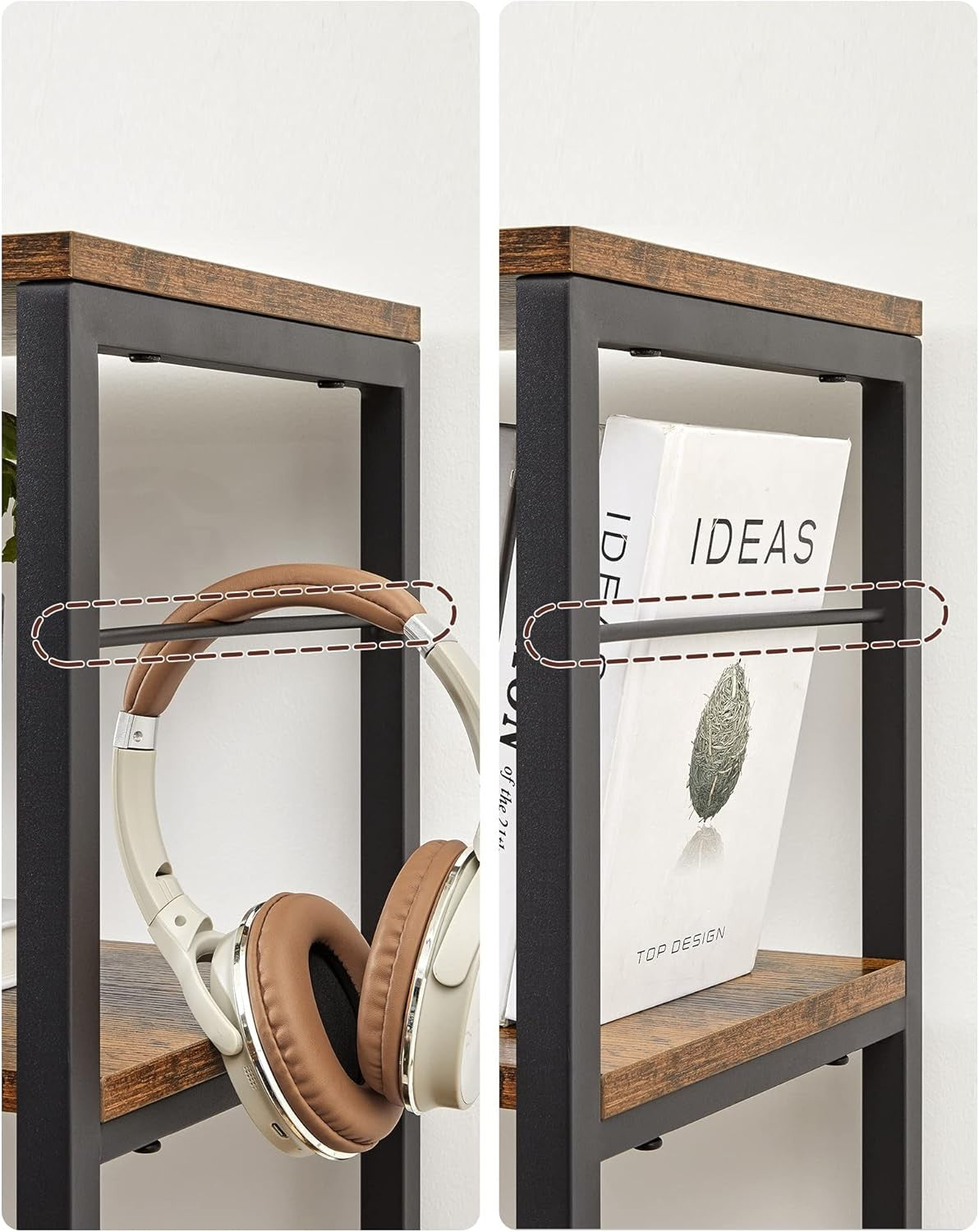 Industrial 6-Tier Tall Bookcase | Extra-Large Storage Shelf Unit 170cm Metal Woo