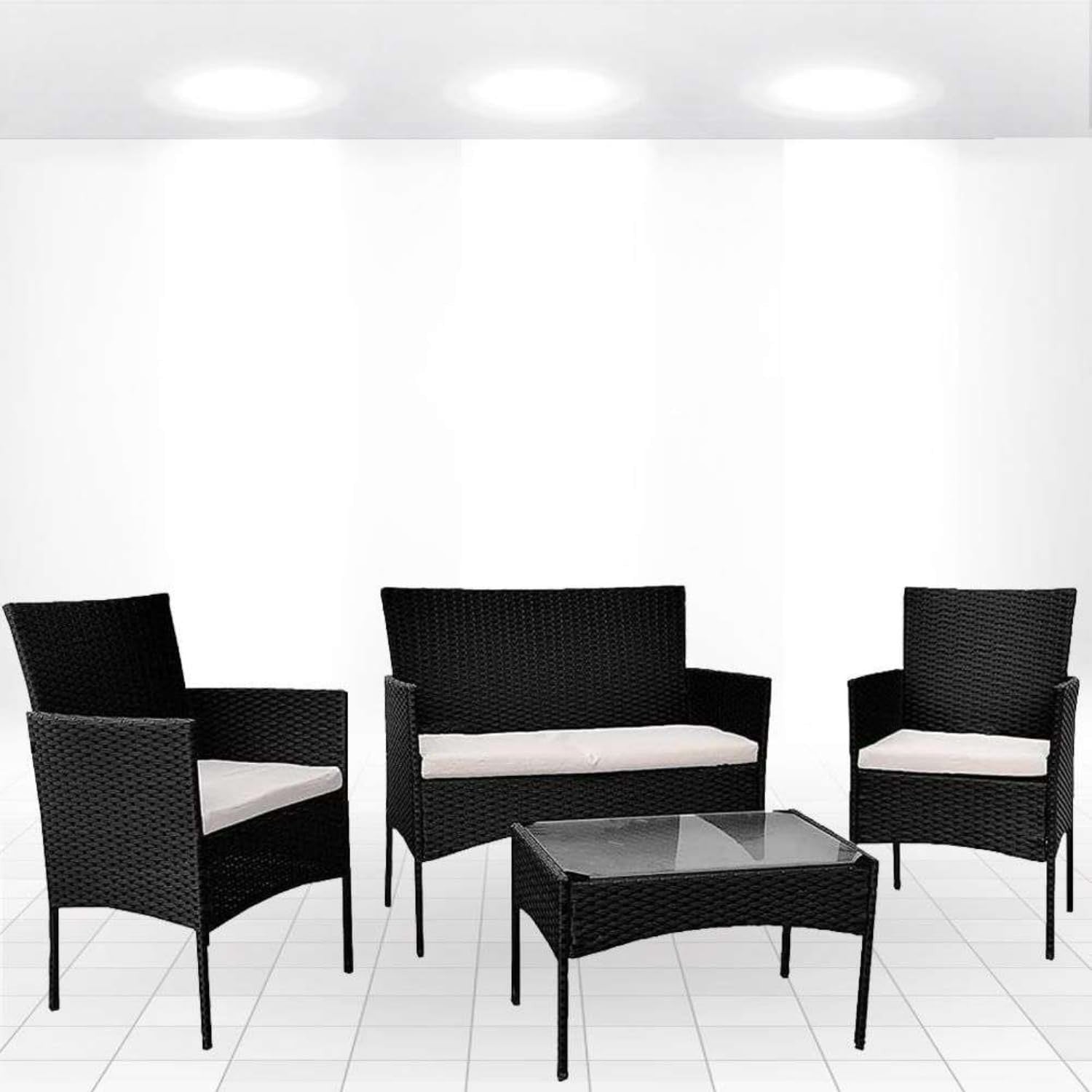 Rattan Garden Furniture Set 4 Seater Outdoor Sofa Chairs Table Patio