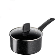 18cm Non Stick Black Stone Saucepan with Lid Induction Safe Aluminium Pot