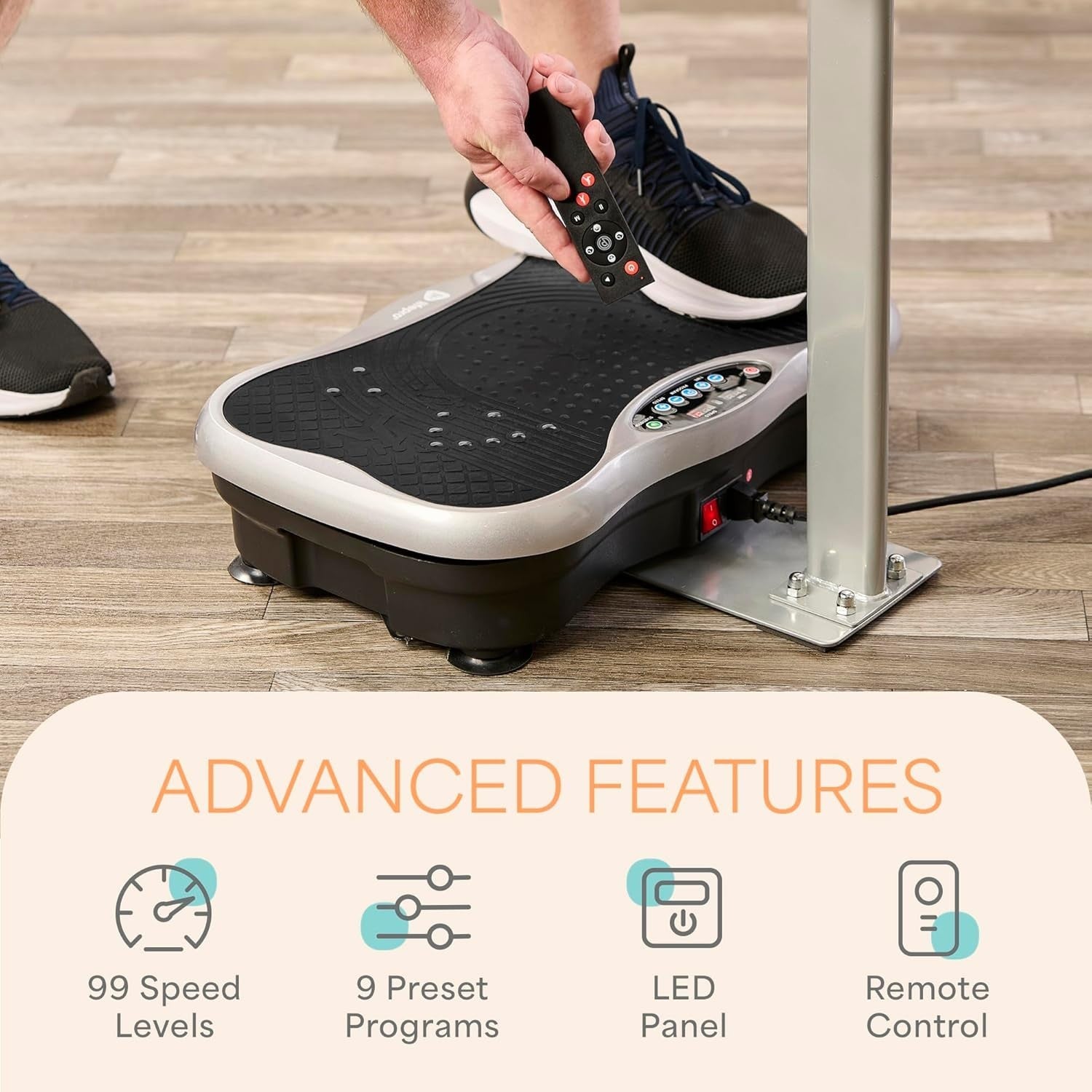 Whole Body Vibration Plate Exercise Machine w/ Handlebars 99 Speeds
