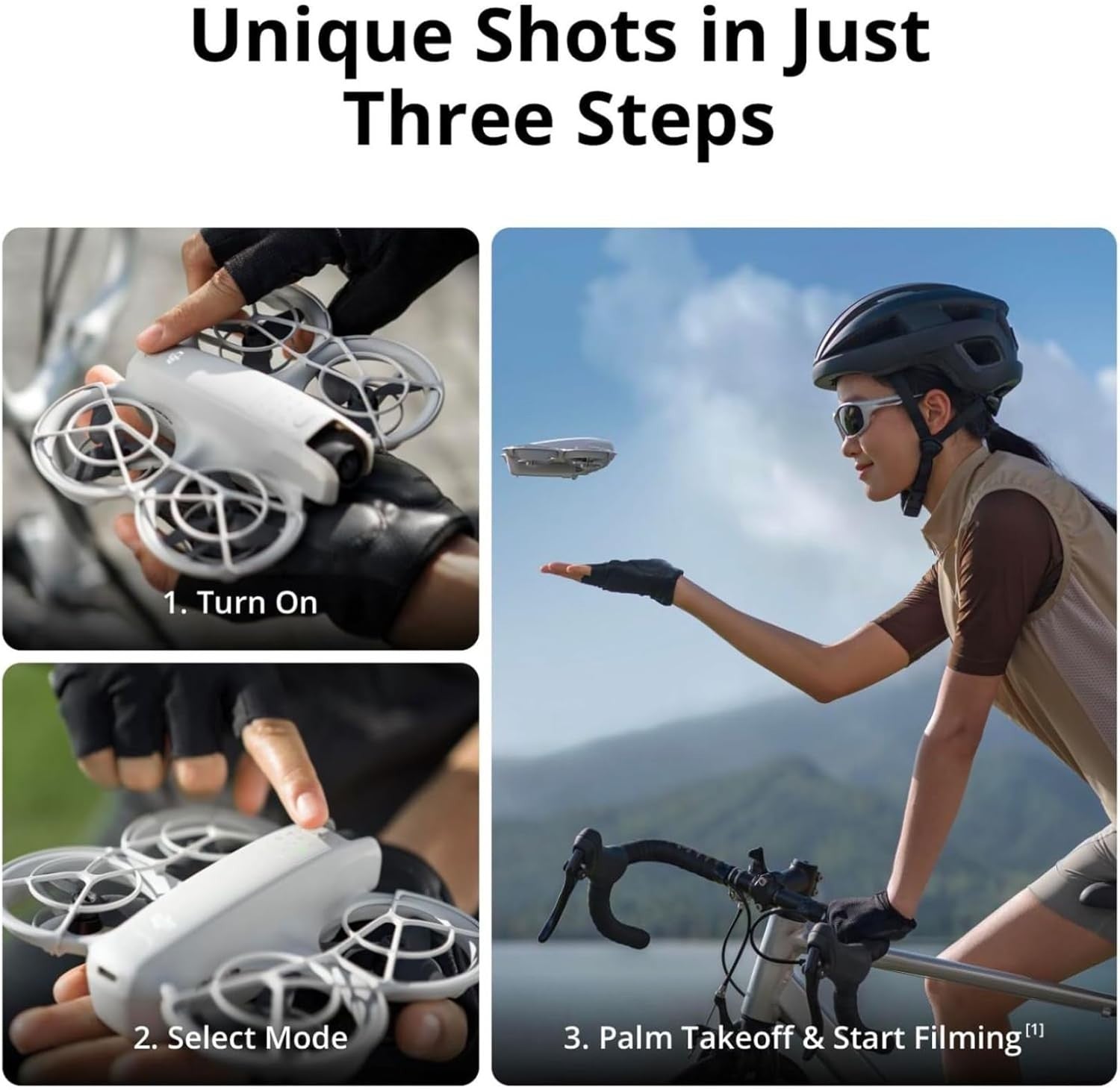 DJI Neo Mini Drone 4K UHD Camera, Palm Takeoff, Subject Tracking, Guarded