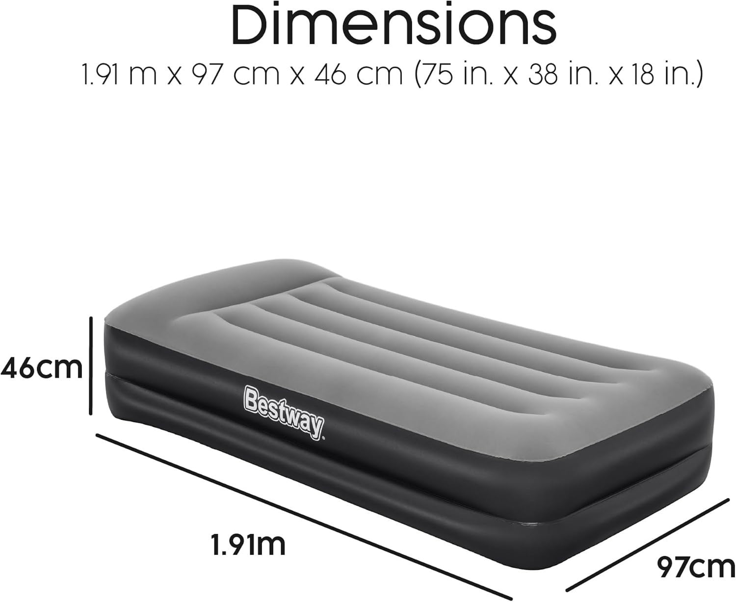 Inflatable Air Mattress Twin Size with Built-In Electric Pump & Flocked Top