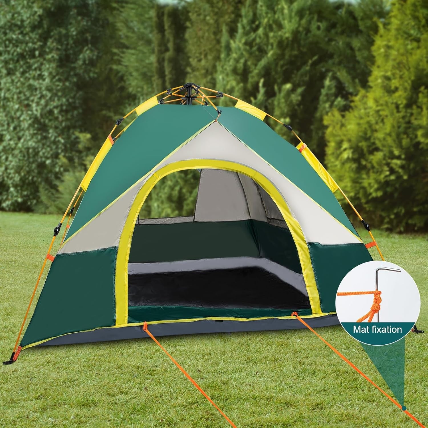 3-4 Person Pop Up Camping Tent Waterproof Quick Setup