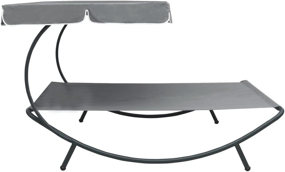 Outdoor Double Sun Lounger with Canopy – Weatherproof Daybed 200x145cm
