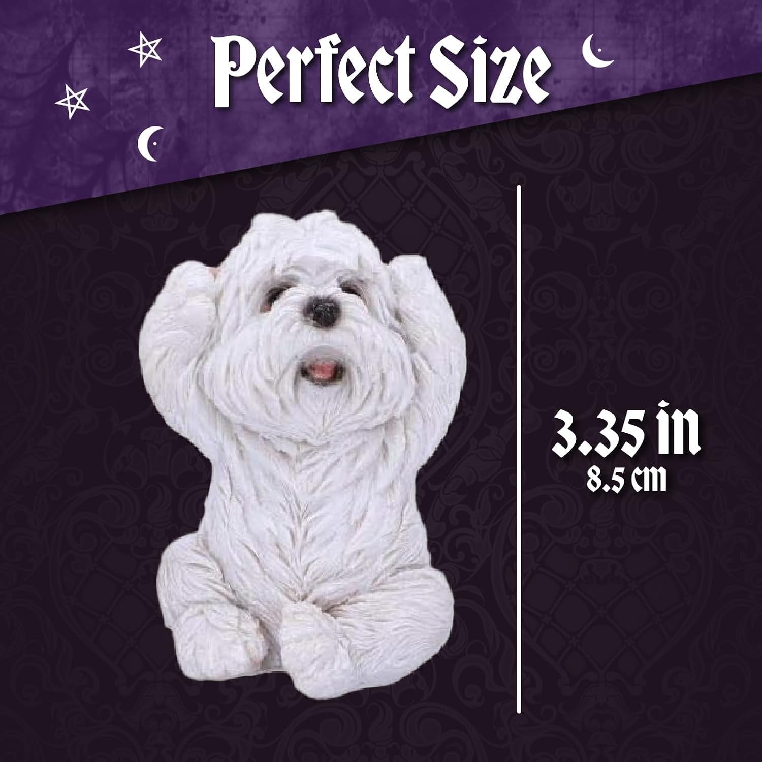 Three Wise Westie Dog Figurines Resin 8cm Cute White Ornament Home Gift Set
