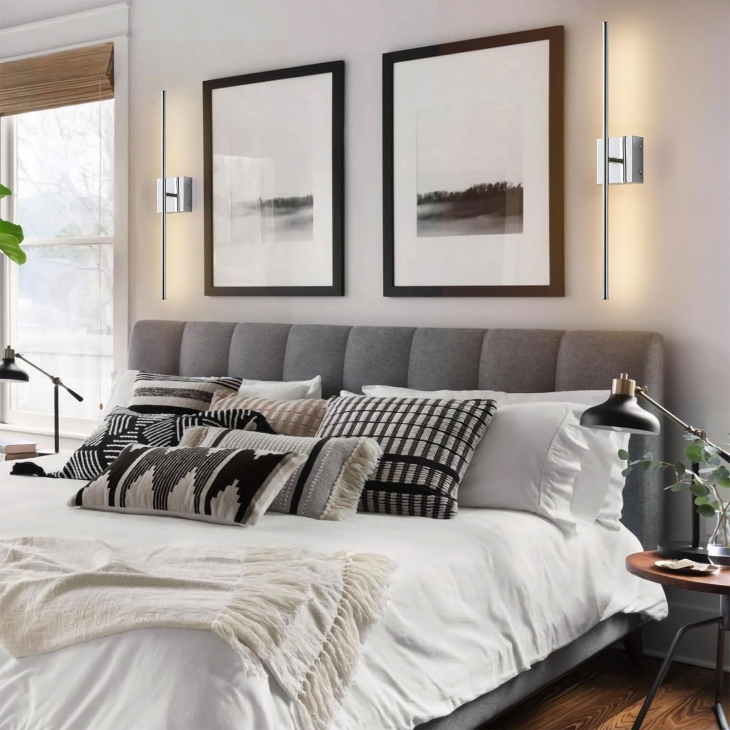 Battery Operated LED Wall Sconce with Remote, Dimmable, USB Rechargeable