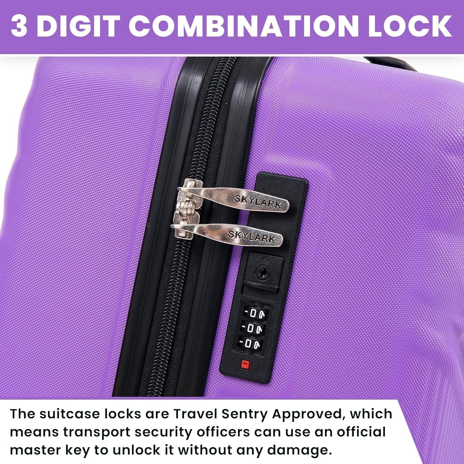 24 Inch Check In Suitcase ABS Hard Shell Lightweight 4 Wheel Spinner 66L