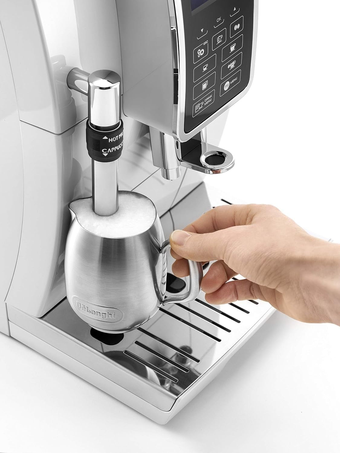 Fully Automatic Bean-to-Cup Coffee Machine Milk Frother 1.8L White 1450W