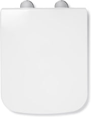 White Square Toilet Seat Soft Close Quick Release Antibacterial Durable