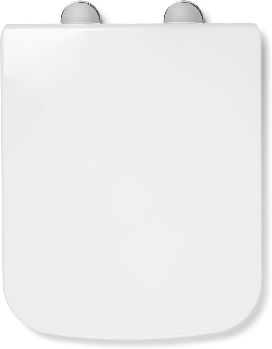 White Square Toilet Seat Soft Close Quick Release Antibacterial Durable