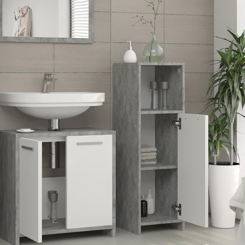 Space-Saving Bathroom Storage Cabinet with Door & Adjustable Shelf 30x95 cm