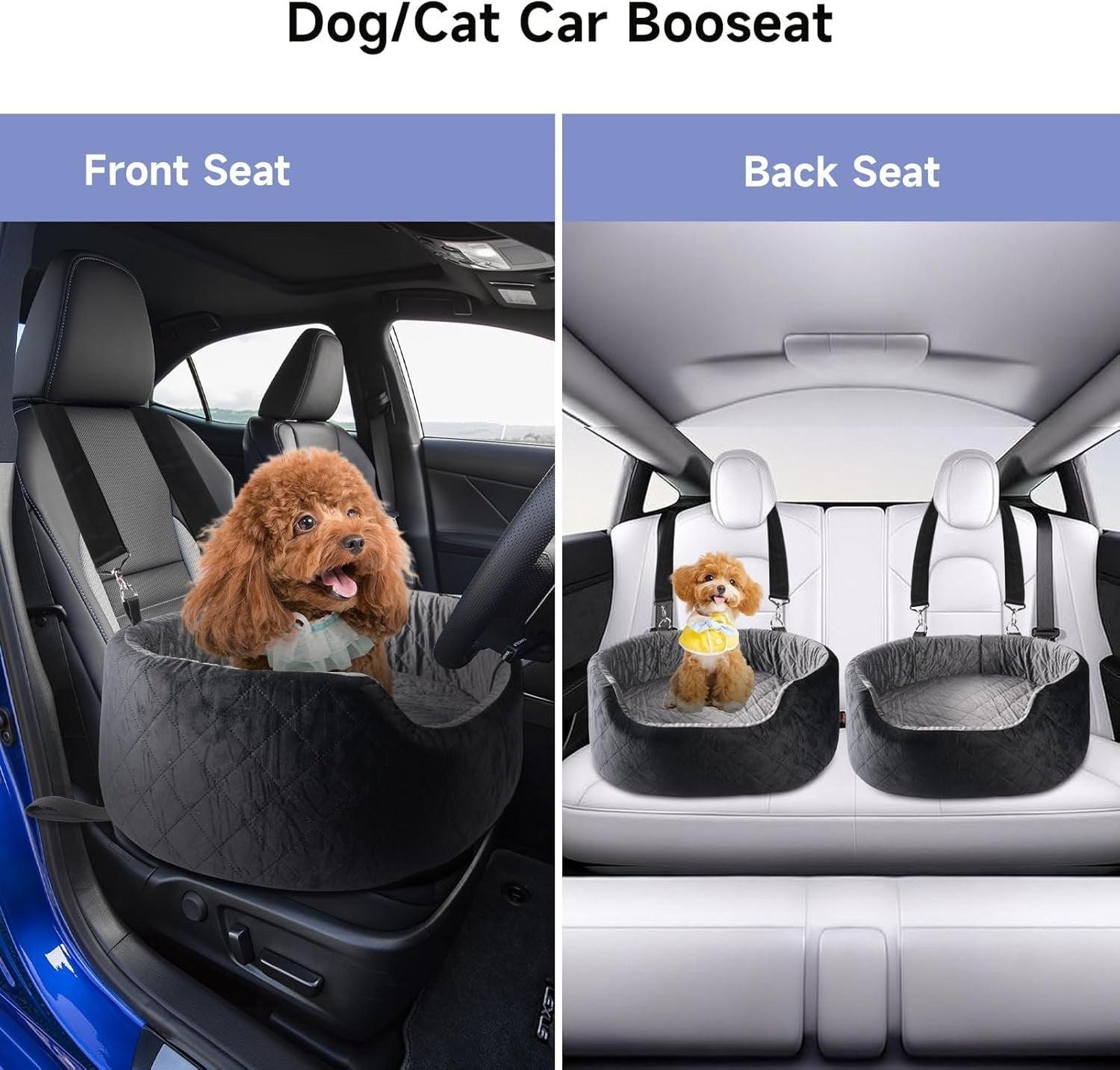 Elevated Dog Car Bed Seat Washable Pet Travel Booster Up To 35lbs