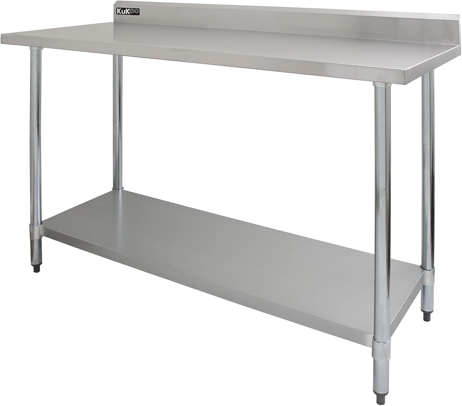 5FT Stainless Steel Catering Prep Table With Overshelf 350kg Heavy Duty Bench