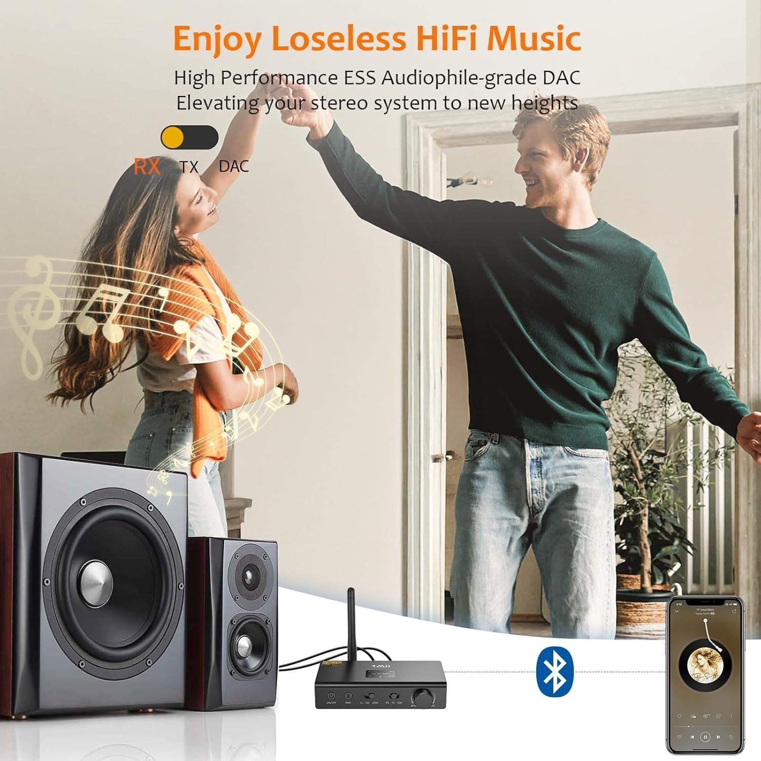 HiFi Bluetooth Audio Transmitter Receiver DAC LDAC aptX HD LL OLED 7.1