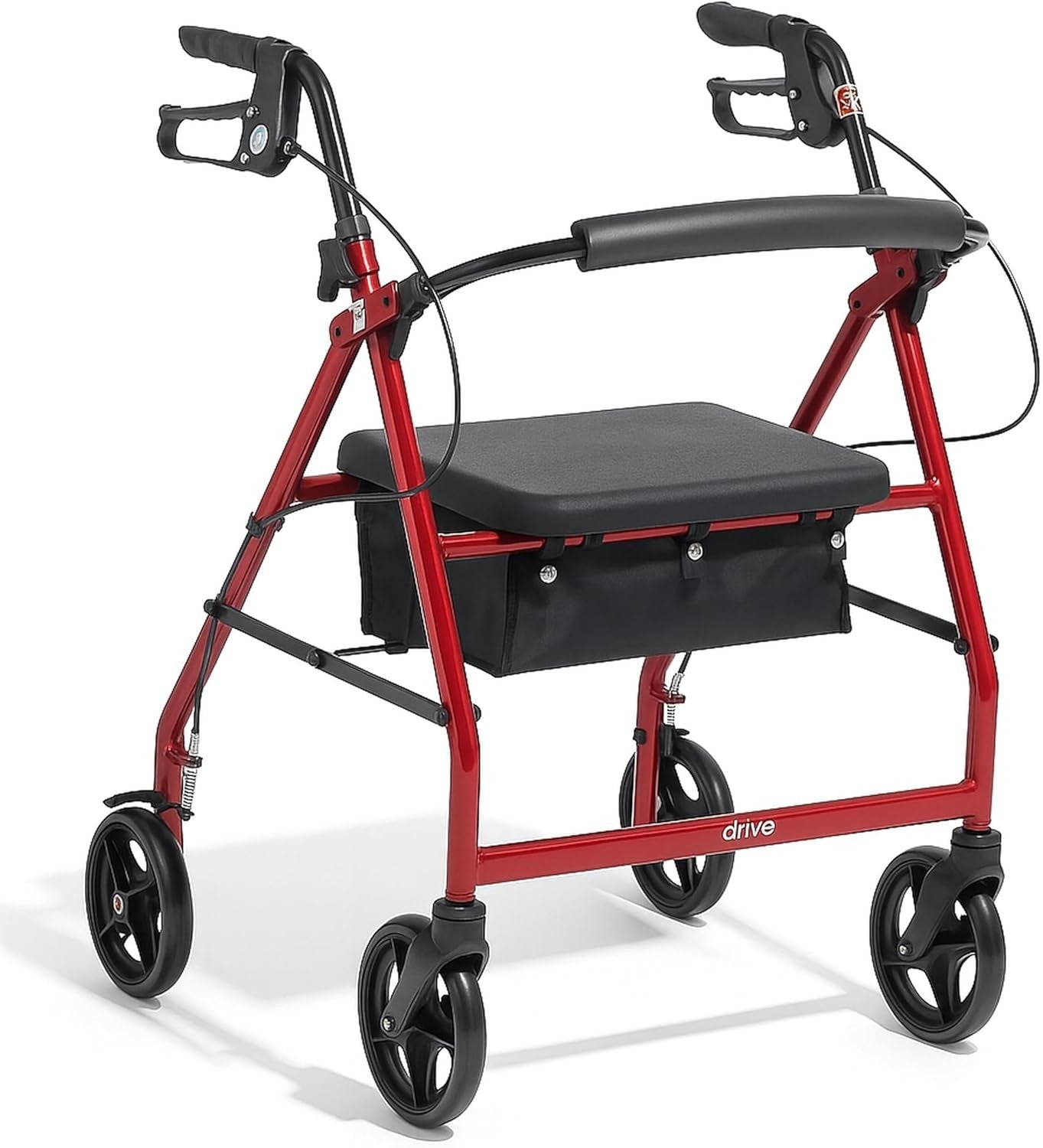 Lightweight 4 Wheel Rollator Walker with Seat Brakes Underseat