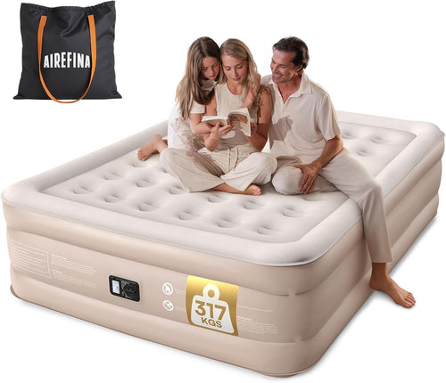 King Size Inflatable Air Bed Built-In Electric Pump 46cm Raised Mattress