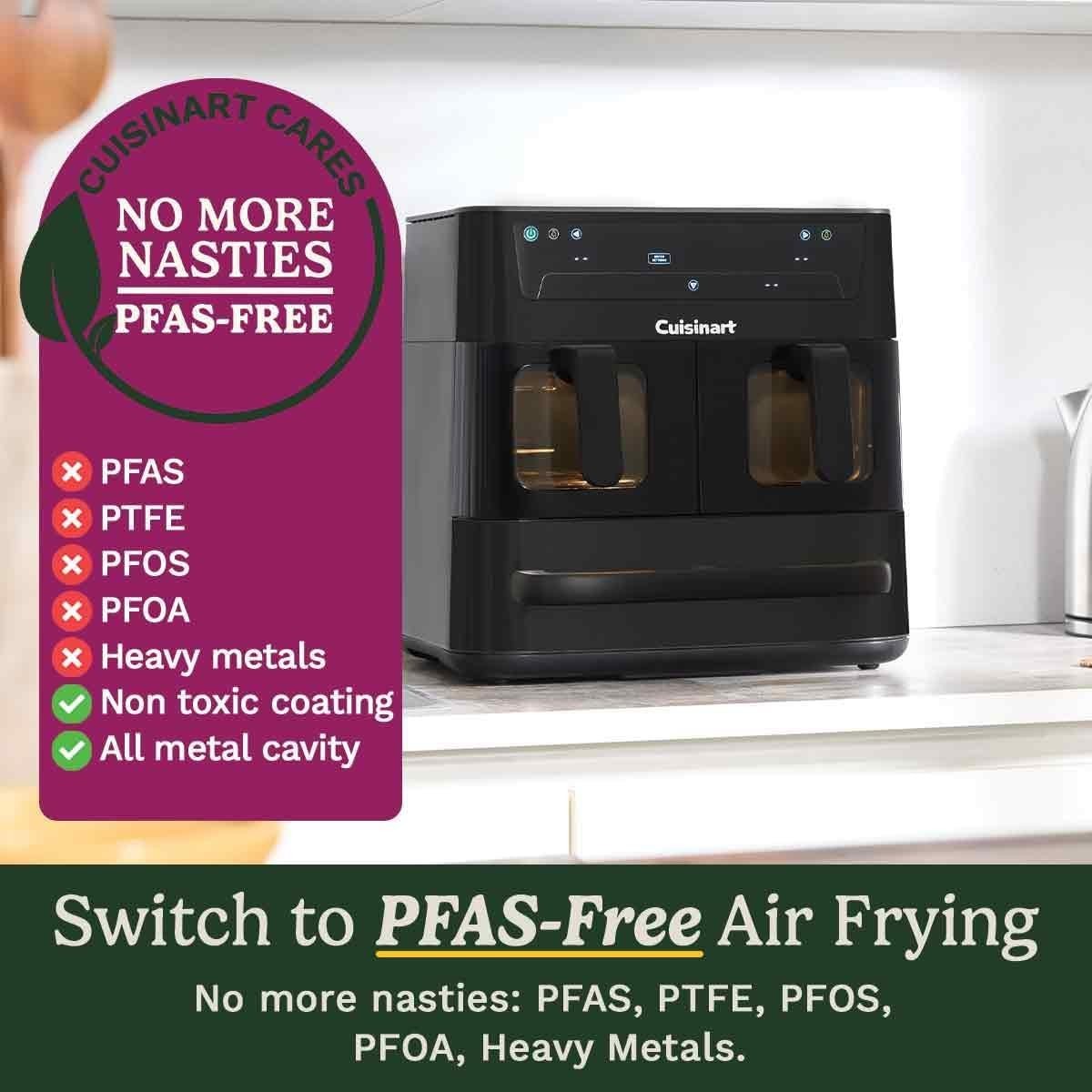 13.6L Tri-Zone Air Fryer Oven XXL 9-in-1 PFAS-Free Dual Baskets + 5L Oven Drawer