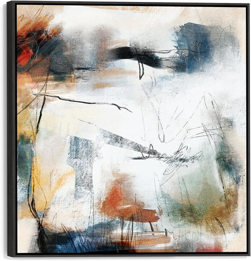 100x100cm Large Modern Abstract Canvas Wall Art – Colorful Framed Decor