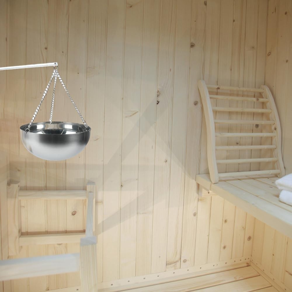 20cm Stainless Steel Sauna Aroma Bowl w/ Adjustable Swing Arm – Wall Mount