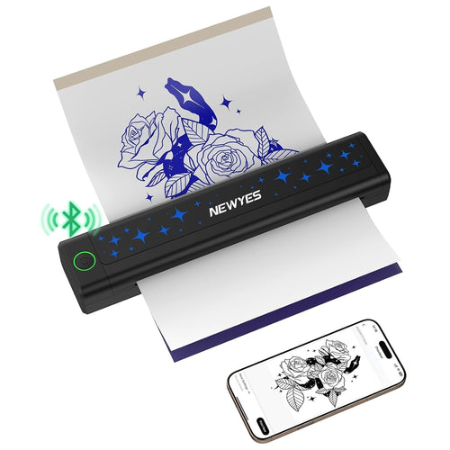 Black Portable Tattoo Stencil Printer Automatic Sharp Detail 8x10