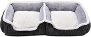 Washable Double Dog & Cat Bed Soft Plush Anti-Slip Bottom