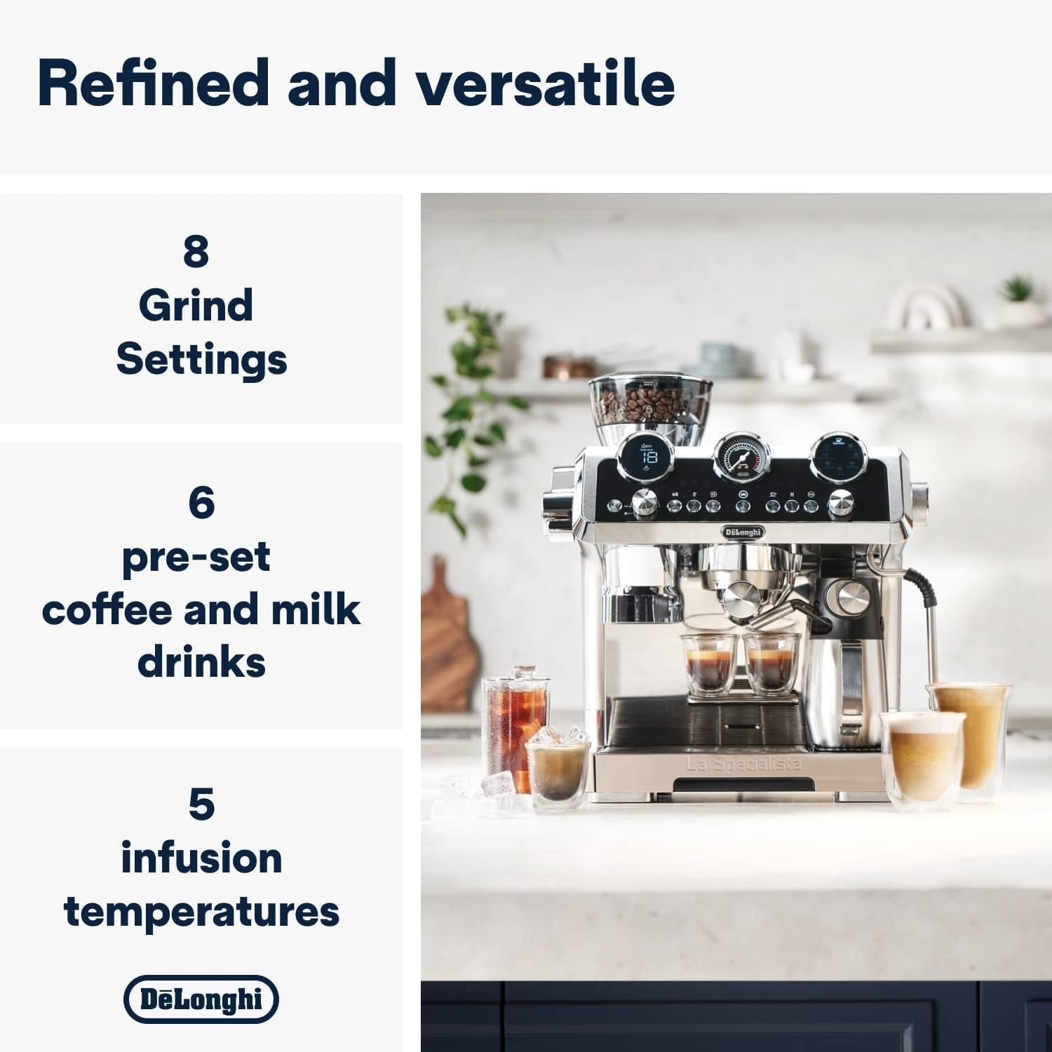 High-End Espresso Machine w/ Grinder, Cold Brew, Smart Tamping & Milk Frother
