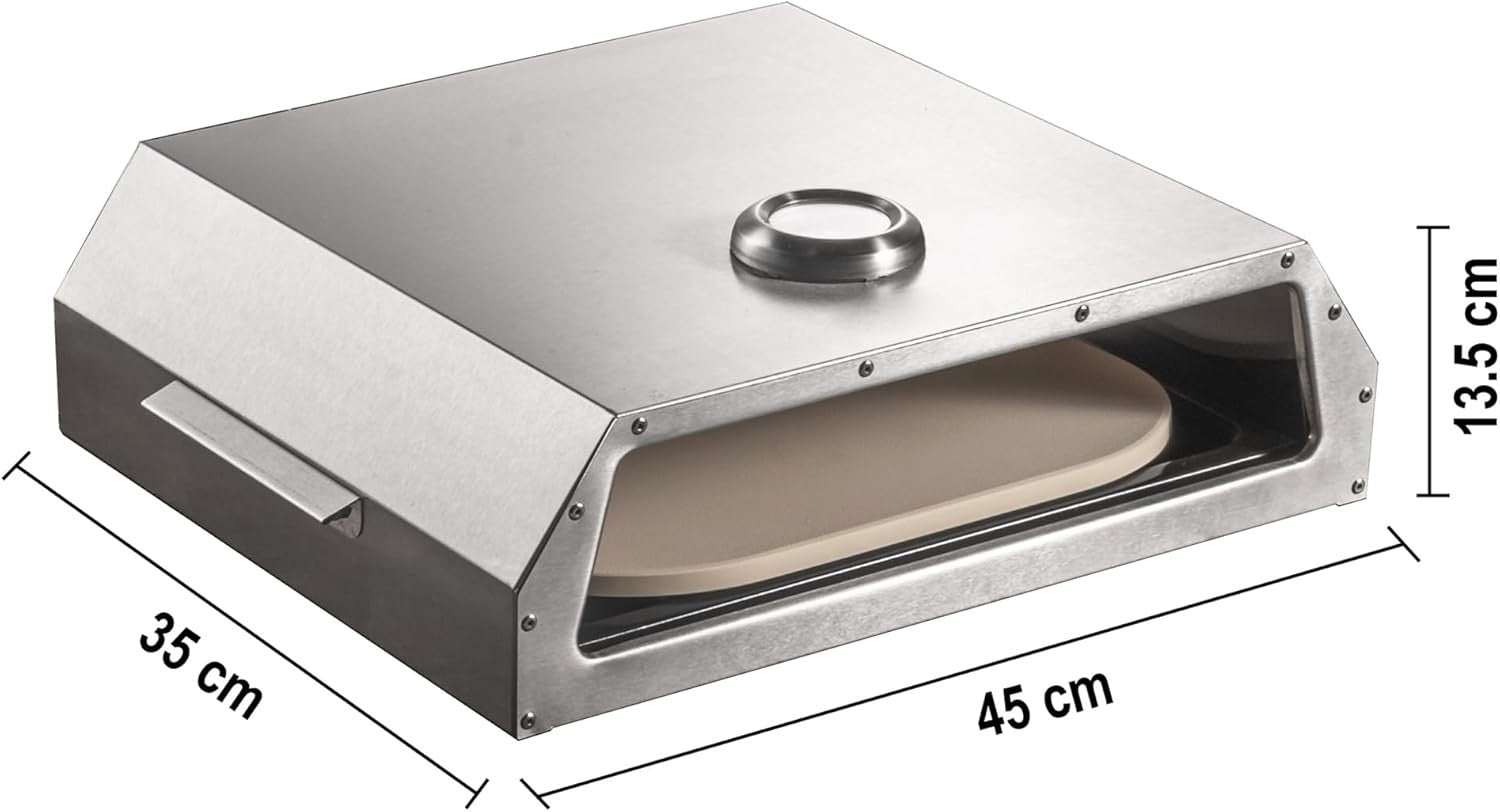 Portable Stainless Steel Pizza Oven | Outdoor BBQ Grill with Thermometer