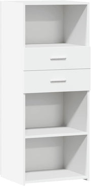 Modern White Storage Cabinet with Shelves & Drawers 50x42.5x124cm