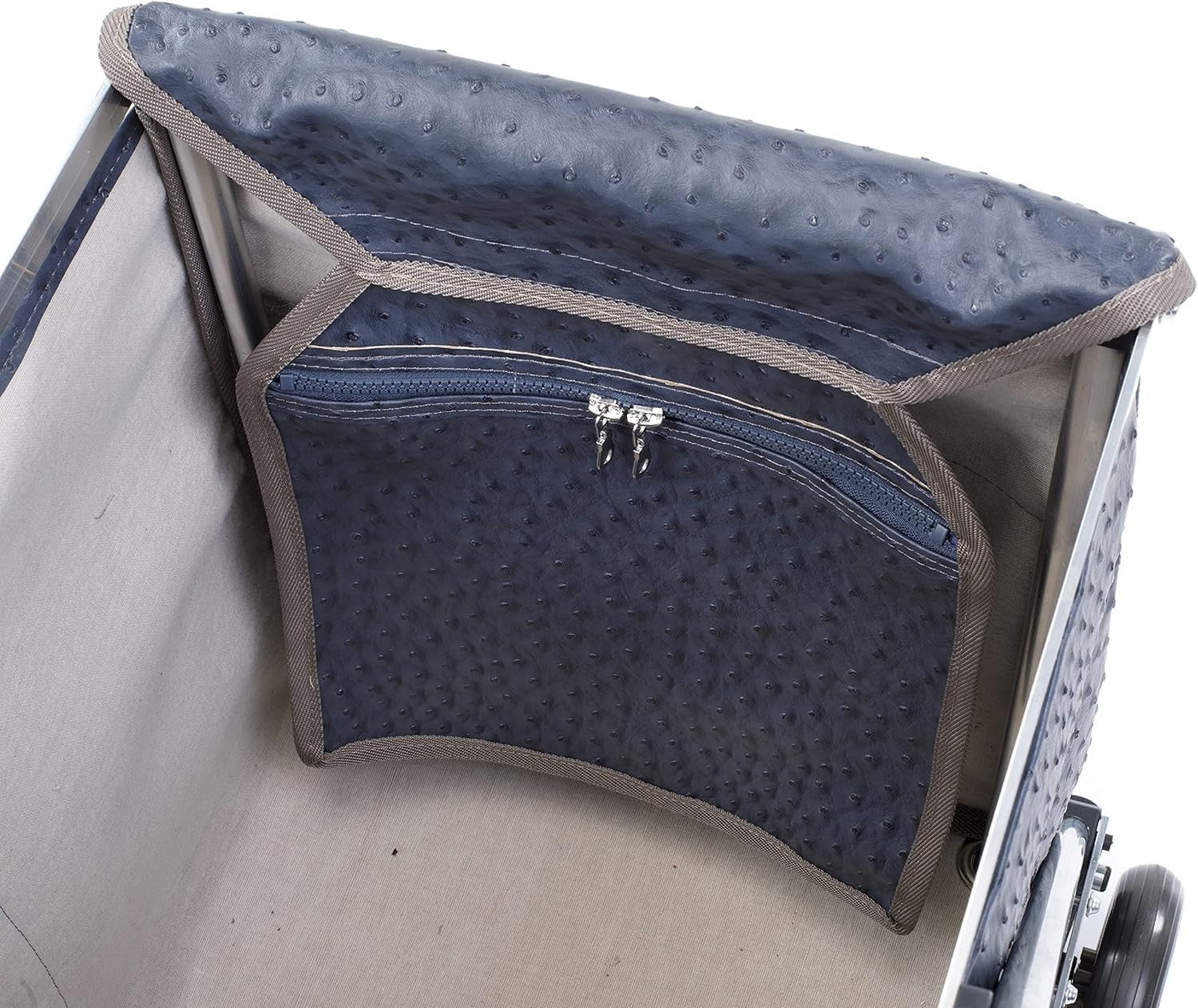 Deluxe 4 Wheel Shopping Trolley Petite Folding Mobility Cart Navy