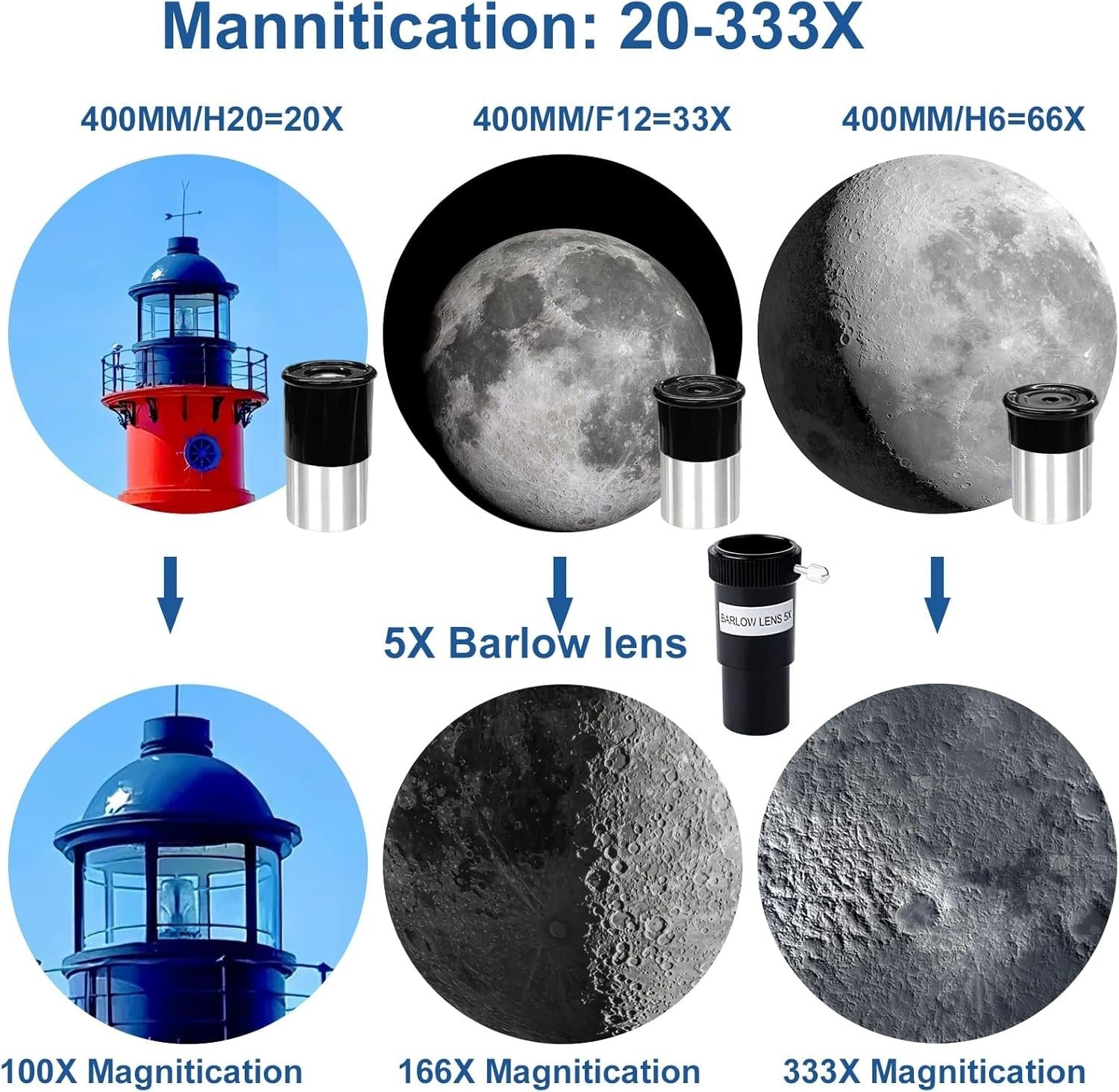 70mm 400mm Telescope | HD Refractor | Tripod Phone Adapter Travel Kit